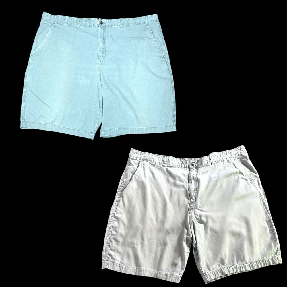 Lot Of 2 Magellan Outdoors Gray & Blue Shorts Chino Pockets‎ Men's Size 44W